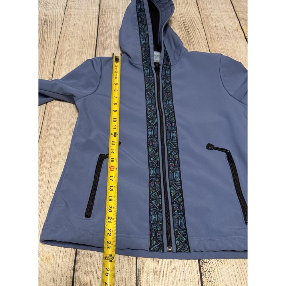 Copper River Fleece Blue Hooded Softshell Jacket Coat Cordova AK Sz S GTubH3 - Picture 4 of 8